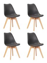 Стул DOBRIN Набор 4 шт Стул обеденный DOBRIN JERRY SOFT, ножки светлый бук, цвет сиденья темно-серый (G-04) арт. LMZL-PP635-N_LB-TR_P-G-04