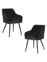 Стул DOBRIN Набор 2 шт Стул обеденный DOBRIN ROBERT, черные матовые ножки, велюр V108-77 Чёрный арт. LML-8266-N_B-M_V-V108-77