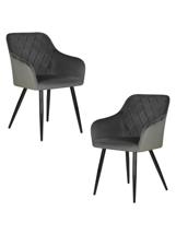 Стул DOBRIN Набор 2 шт Стул обеденный DOBRIN ROBERT, черные матовые ножки, велюр V108-92 Антрацит арт. LML-8266-N_B-M_V-V108-92