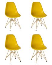 Стул DOBRIN Набор 4 шт Стул обеденный DOBRIN DSR, ножки золотые, цвет жёлтый (Y-01) арт. LMZL-PP638A-N_G-M_P-Y-01