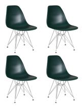 Стул DOBRIN Набор 4 шт Стул обеденный DOBRIN DSR, ножки хром, цвет тёмно-зеленый (G-13) арт. LMZL-PP638A-N_CH-M_P-G-13