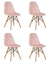 Стул DOBRIN Набор 4 шт Стул обеденный DOBRIN BENNET, ножки светлый бук, пудрово-розовый велюр (HLR-39) арт. LMZL-301-N_LB-MTR_V-HLR-39