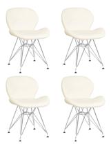 Стул DOBRIN Набор 4 шт Стул обеденный DOBRIN BUTTERFLY CHROME, ножки хром, цвет кремовый арт. LMZL-302A-N_CH-M_EL-cream