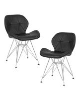 Стул DOBRIN Набор 2 шт Стул обеденный DOBRIN BUTTERFLY CHROME, ножки хром, цвет чёрный арт. LMZL-302A-N_CH-M_EL-black