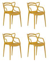 Стул DOBRIN Набор 4 шт Стул обеденный DOBRIN MASTERS, горчичный (Y-03) арт. LMZL-PP601-N_P-Y-03