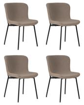 Стул DOBRIN Набор 4 шт Стул обеденный DOBRIN MILO, черные ножки, бежевый букле (UF992-04) арт. LML-7404-N_B-M_TT-UF992-04