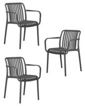 Стул DOBRIN Набор 3 шт Стул обеденный DOBRIN WALTER ARM, темно-серый (GR-04) арт. LMZL-PP776A-N_P_GR-04