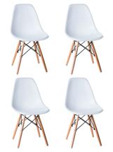 Стул DOBRIN Набор 4 шт Стул обеденный DOBRIN DSW, ножки светлый бук, цвет белый (W-02) арт. LMZL-PP638-N_LB-MTR_P-W-02