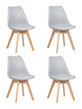 Стул DOBRIN Набор 4 шт Стул обеденный DOBRIN JERRY SOFT, ножки светлый бук, цвет сиденья светло-серый (GR-01) арт. LMZL-PP635-N_LB-TR_P-GR-01