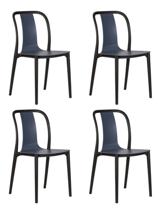 Стул DOBRIN Набор 4 шт Стул обеденный DOBRIN ADAM, черный/серо-голубой арт. LMZL-PP669-N_B-_P-smoke-blue