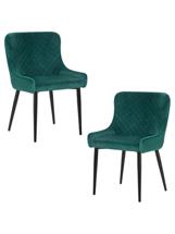 Стул DOBRIN Набор 2 шт Стул обеденный DOBRIN RICHARD, черные матовые ножки, зелёный велюр (V108-64) арт. LML-8202-N_B-M_V-V108-64