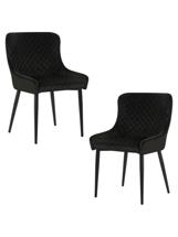 Стул DOBRIN Набор 2 шт Стул обеденный DOBRIN RICHARD, черные матовые ножки, черный велюр (V108-77) арт. LML-8202-N_B-M_V-V108-77
