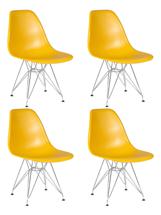 Стул DOBRIN Набор 4 шт Стул обеденный DOBRIN DSR, ножки хром, цвет горчичный (Y-03) арт. LMZL-PP638A-N_CH-M_P-Y-03
