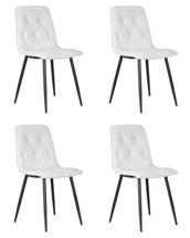 Стул DOBRIN Набор 4 шт Стул обеденный DOBRIN CHILLY ROMBO, Светло-серый Simple 29, основание черный арт. A006-N_B-M_V-Simple-29