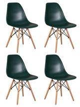 Стул DOBRIN Набор 4 шт Стул обеденный DOBRIN DSW, ножки светлый бук, цвет тёмно-зеленый (G-13) арт. LMZL-PP638-N_LB-MTR_P-G-13