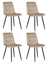 Стул DOBRIN Набор 4 шт Стул обеденный DOBRIN CHILLY, Бежевый Holland 07, основание черное арт. A_005-N_B-M_V-Holland-07