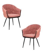 Стул DOBRIN Набор 2 шт Стул обеденный DOBRIN MATILDA, розовая ткань (LAR 275-10) арт. LM-9691-N_B-M_TT-LAR-275-10