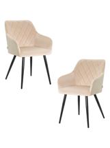 Стул DOBRIN Набор 2 шт Стул обеденный DOBRIN ROBERT, черные матовые ножки, велюр V108-98 Бежевый арт. LML-8266-N_B-M_V-V108-98