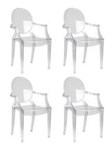 Стул DOBRIN Набор 4 шт Стул обеденный DOBRIN LOUIS GHOST, цвет прозрачный арт. LMZL-РС801-N_P-clean