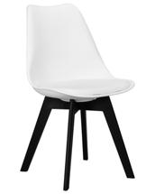 Стул DOBRIN Стул обеденный DOBRIN HARRY, цвет сиденья белый (W-02), ножки пластик черные (В-03) арт. LMZL-PP635P_B-P_W-02