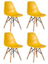 Стул DOBRIN Набор 4 шт Стул обеденный DOBRIN DSW, ножки светлый бук, цвет горчичный (Y-03) арт. LMZL-PP638-N_LB-MTR_P-Y-03