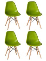 Стул DOBRIN Набор 4 шт Стул обеденный DOBRIN DSW, ножки светлый бук, цвет салатовый (G-08) арт. LMZL-PP638-N_LB-MTR_P-G-08