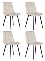 Стул DOBRIN Набор 4 шт Стул обеденный DOBRIN CHILLY, Кремовый Holland 05, основание черное арт. A_005-N_B-M_V-Holland-05