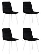 Стул DOBRIN Набор 4 шт Стул обеденный DOBRIN CHILLY, Черный Holland 75, основание белое арт. A_005-N_W-M_V-Holland-75