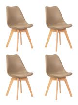 Стул DOBRIN Набор 4 шт Стул обеденный DOBRIN JERRY SOFT, ножки светлый бук, цвет сиденья бежевый (GR-03) арт. LMZL-PP635-N_LB-TR_P-GR-03