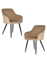 Стул DOBRIN Набор 2 шт Стул обеденный DOBRIN ROBERT, черные матовые ножки, велюр V108-104 Мокко арт. LML-8266-N_B-M_V-V108-104