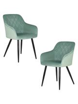 Стул DOBRIN Набор 2 шт Стул обеденный DOBRIN ROBERT, черные матовые ножки, велюр V108-118 Мятный арт. LML-8266-N_B-M_V-V108-118