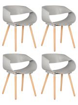 Стул DOBRIN Набор 4 шт Стул обеденный DOBRIN ALIEN, ножки светлый бук, цвет светло-серый (GR-01) арт. LMZL-PP682-N_LB-TR_P-GR-01