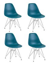 Стул DOBRIN Набор 4 шт Стул обеденный DOBRIN DSR, ножки хром, цвет морской волны (G-05) арт. LMZL-PP638A-N_M_P-G-05