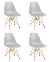 Стул DOBRIN Набор 4 шт Стул обеденный DOBRIN DSR, ножки золотые, цвет светло-серый (GR-01) арт. LMZL-PP638A-N_M_P-GR-01