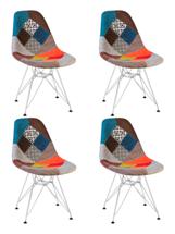 Стул DOBRIN Набор 4 шт Стул обеденный DOBRIN DSR, ножки хром, цвет мозайка арт. LMZL-PP638A-N_CH-M_C-mosaic