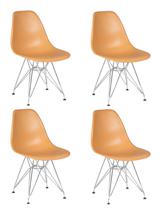 Стул DOBRIN Набор 4 шт Стул обеденный DOBRIN DSR, ножки хром, цвет персиковый (NX-Y-06) арт. LMZL-PP638A-N_CH-M_P-NX-Y-06