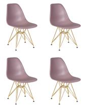 Стул DOBRIN Набор 4 шт Стул обеденный DOBRIN DSR, ножки золотые, цвет сиреневый (P-04) арт. LMZL-PP638A-N_M_P-P-04