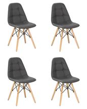 Стул DOBRIN Набор 4 шт Стул обеденный DOBRIN BENNET, ножки светлый бук, серый арт. LMZL-301-N_LB-MTR_EL-grey