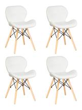 Стул DOBRIN Набор 4 шт Стул обеденный DOBRIN BUTTERFLY, ножки светлый бук, цвет сиденья белый арт. LMZL-302-N_LB-MTR_EL-white