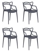 Стул DOBRIN Набор 4 шт Стул обеденный DOBRIN MASTERS, серо-синий (NX-GR-16) арт. LMZL-PP601-N_P-NX-GR-16