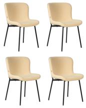 Стул DOBRIN Набор 4 шт Стул обеденный DOBRIN MILO, черные ножки, кремовый букле (UF992-02) арт. LML-7404-N_B-M_TT-UF992-02