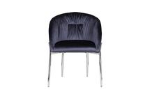 Стул Garda Decor GY-DC8173-DB Стул велюр темно-синий/хром 53*62*83см арт. GY-DC8173-DB