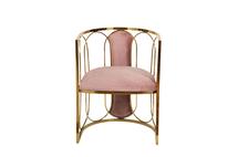 Стул Garda Decor GY-DC8352GOLD-PK Стул велюр розовый/золото 56,5*55*75см арт. GY-DC8352GOLD-PK