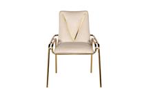 Стул Garda Decor 30C-DR-20013C CR Стул велюр кремовый 63*65*85см с V-декором арт. 30C-DR-20013C CR