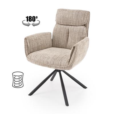 Стул Halmar Стул HALMAR K596 бежевый/черный, поворотный арт. V-CH-K/596-KR-BEZOWY
