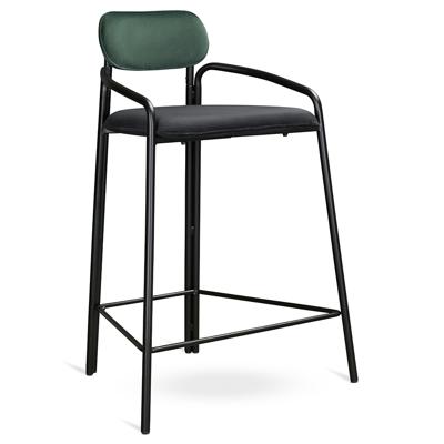 Стул LATITUDE Стул полубарный ror, round, велюр, черный/темно-зеленый/черный арт. RORBSCHRBKVLRDGRNBK