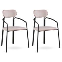 Стул LATITUDE Набор из 2 стульев ror, round, велюр, черный/розовый арт. RORCHRBKVLRPK-2