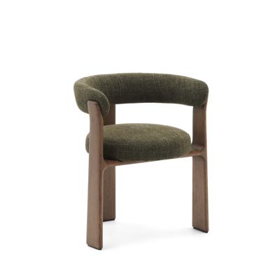Стул La Forma (ех Julia Grup) Granite Стул на 3 ножках из зеленого шенилла и массива ясеня в отделке орех арт. 207765