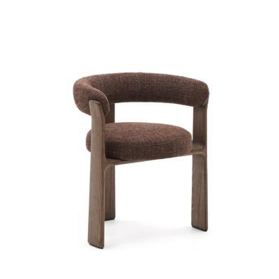 Стул La Forma (ех Julia Grup) Granite Стул на 3 ножках из коричневого шенилла и массива ясеня в отделке орех арт. 207767