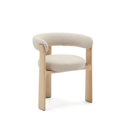 Стул La Forma (ех Julia Grup) Granite Стул на 3 ножках из бежевого шенилла и массива ясеня в натуральной отделке арт. 207759